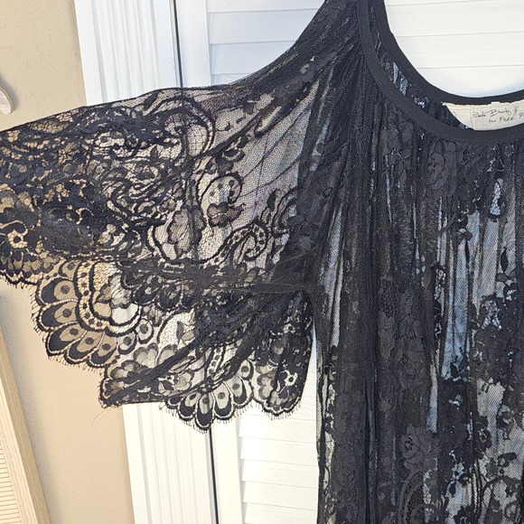 Jens Pirate Booty X Free People Black Lace On The Open Road Tunic Top Dress XS/S - Picture 3 of 5